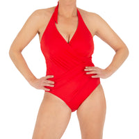 underwired halterneck swimsuit for fuller bust